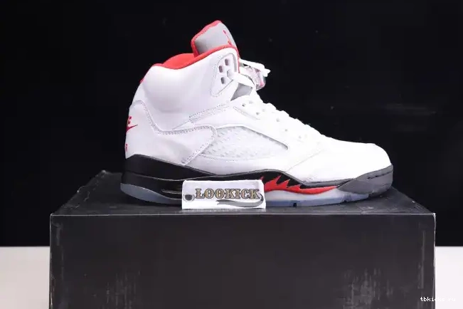 Rep TB Jordan Tongue (2020) 5 Retro Air Fire DA1911-102 Silver Red 0611